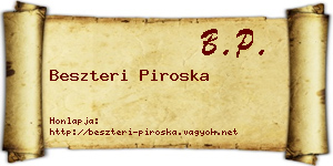 Beszteri Piroska névjegykártya
